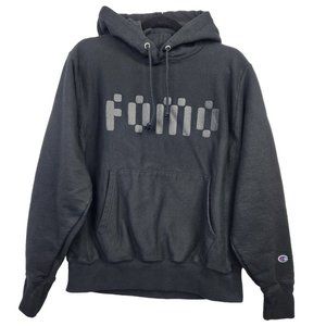 CHAMPION Reverse Weave FOMO Men’s Hoodie Pullover Sweatshirt Medium Black